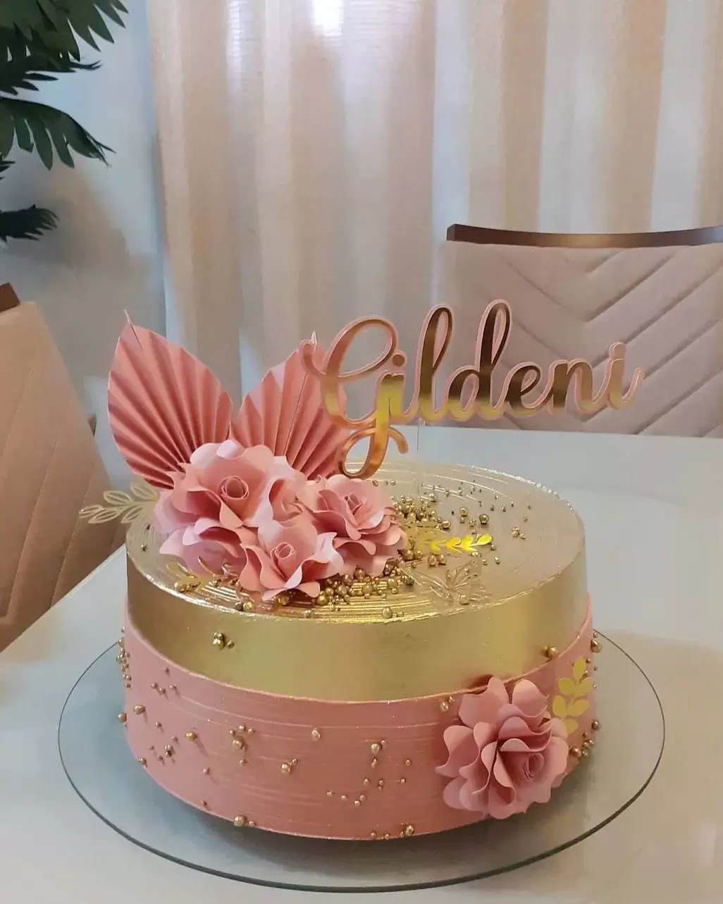 Bolo rosa e dourado  Decoração do bolo de aniversário, Bolo de aniversario  adulto, Bolo